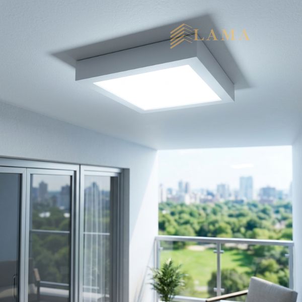 Đèn Ốp Trần Nổi Vuông Viền Trắng 24W