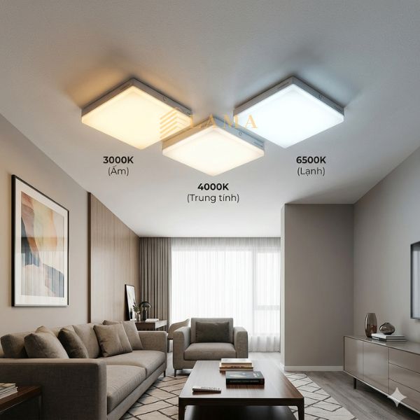 Đèn Ốp Trần Vuông Tràn Viền 3000k 4000k 6500k